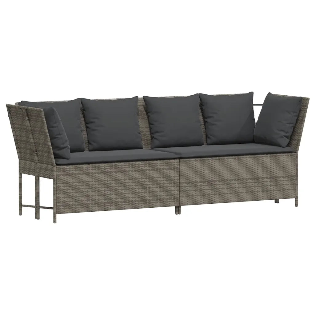 Set Divani da Giardino 4 pz con Cuscini in Polyrattan Grigio 3365339