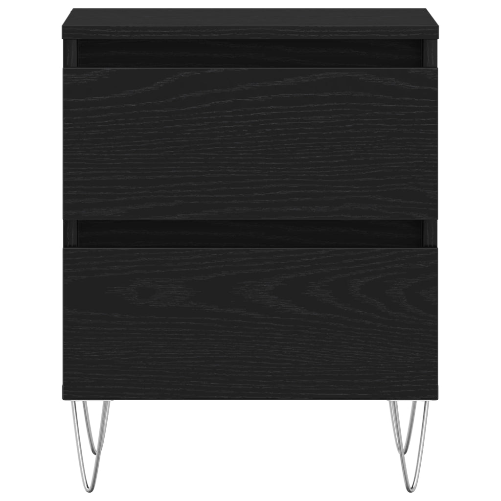 Comodino  Nero Rovere 40x35x50 cm Legno ingegnerizzato