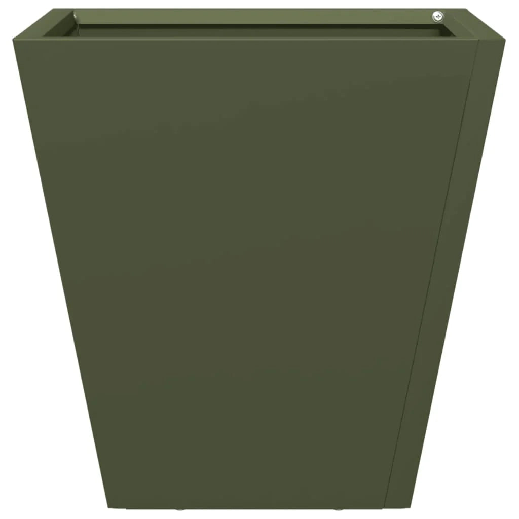Fioriera rialzata per piante fiori giardino terrazze set da 2 verde oliva 30 x 30 x 30 cm acciaio verde 02_0039078