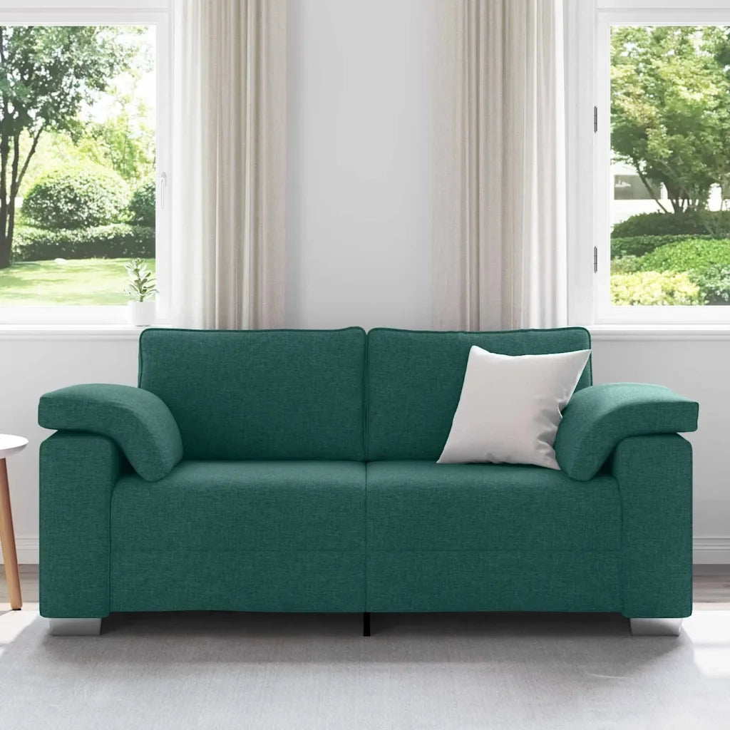 Divano a due posti Verde Scuro 180 cm Tessuto 4105232