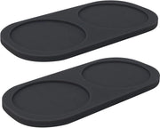 Sostegno in silicone 2 in 1, tavolo da cucina e da bagno con dispensatore per sapone, tenuta per spazzola da denti, contenitore per bevande, piatto per bicchieri, set di spezie con antiscivolo (nero)