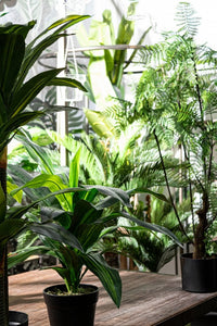 Set 2 Piante Artificiali di Felce 108 h in Plastica con Vasi Verde