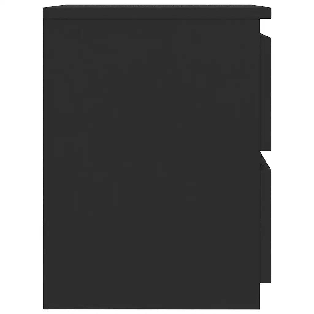 Comodini 2 pz Neri 30x30x40 cm in Legno Multistrato 800516