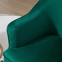 Poltrona da Camera da Letto in Tessuto Effetto Velluto con Gambe in Acciaio, 62x69x75 cm, Verde