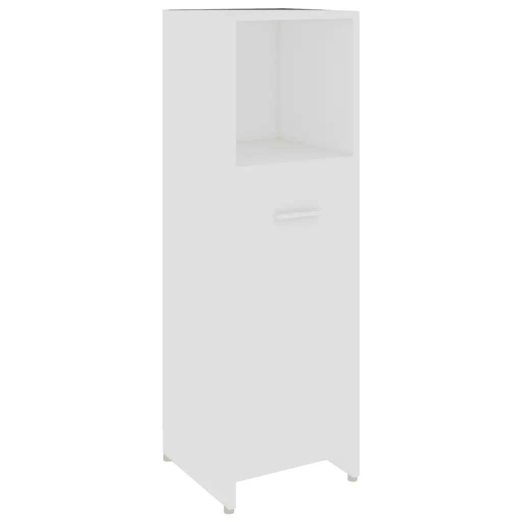 Set Mobili da Bagno | Armadio da bagno 4 pz Bianco in Legno Multistrato