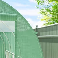 Serra per Orto a Tunnel 3.5x2x2m in PE e Metallo con 6 finestre e Porta Avvolgibile, Verde