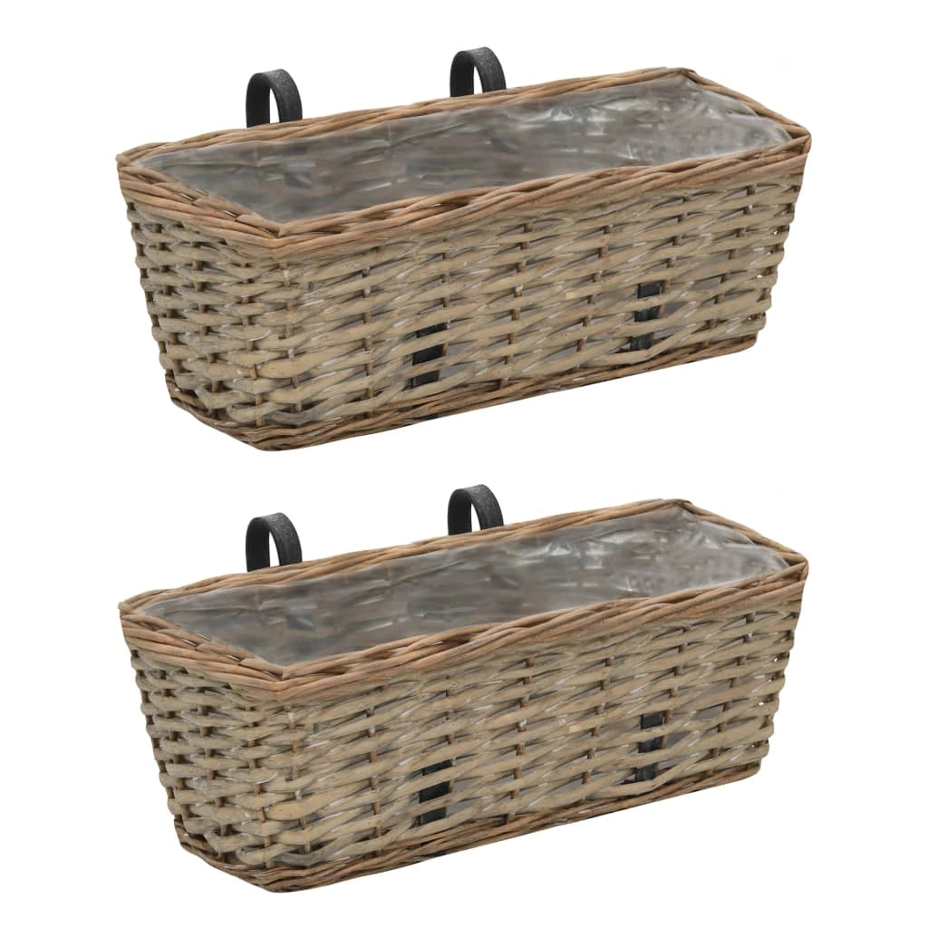 Set di 2 fioriere da balcone in vimini con rivestimento in PE 40 cm 02_0000821
