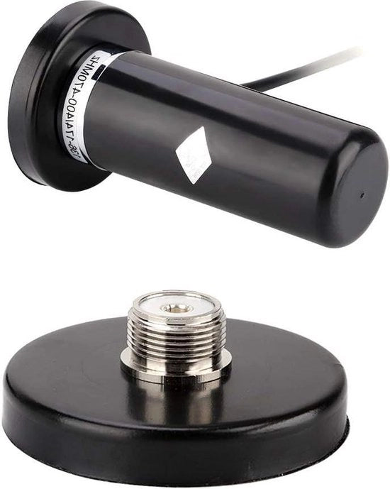 Antenna VHF UHF Dual Band con connettore BNC - Base magnetica per autoradio e scanner