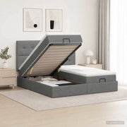 Letto Ottomano con Materasso e LED Grigio Scuro 200 x 200 cm 3458445