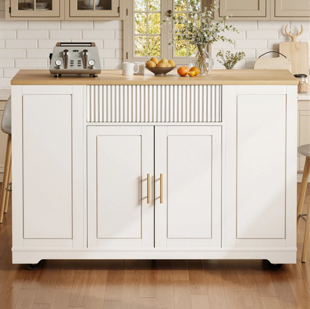 Isola da cucina mobile 120x50x92 cm con ante e cassetti