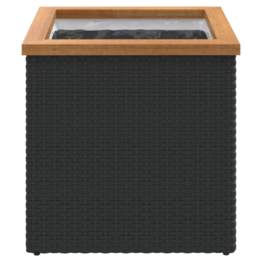 Fioriera rialzata per giardino e terrazza 40 x 40 x 40 cm in resina intrecciata nera 02_0037560