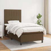Giroletto a Molle con Materasso Marrone Scuro 90x200 cm Tessuto 3141908