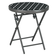 Tavolo da giardino pieghevole rotondo ¨C zephmum ¨C Nero, ?45x50 cm