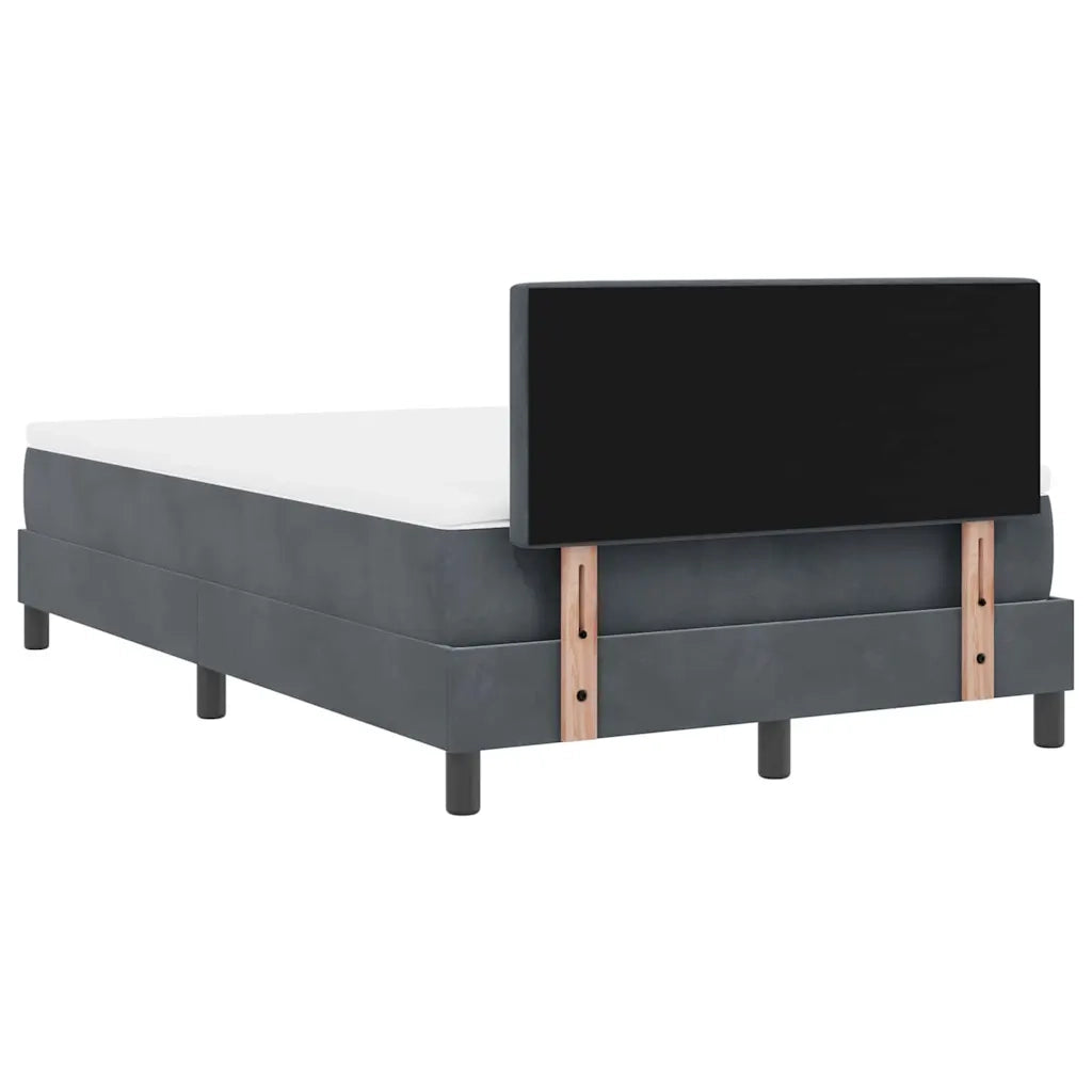 Letto a molle con materasso Grigio scuro 120 x 200 cm Velluto 3339099