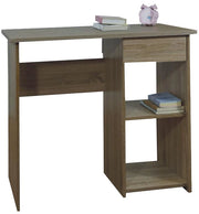 SCRIVANIA PER UFFICIO O CAMERA IN MDF ROVERE CON CASSETTO E RIPIANI MISURE 88X45X75 CM