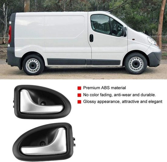 Dekalogo della maniglia della porta in alluminio cromato, coppia di sostituzione del dekalogo della maniglia della porta interna per Clio II 1998-2005, Megane I 1995-2002 e Scenic I 1999-2003.
