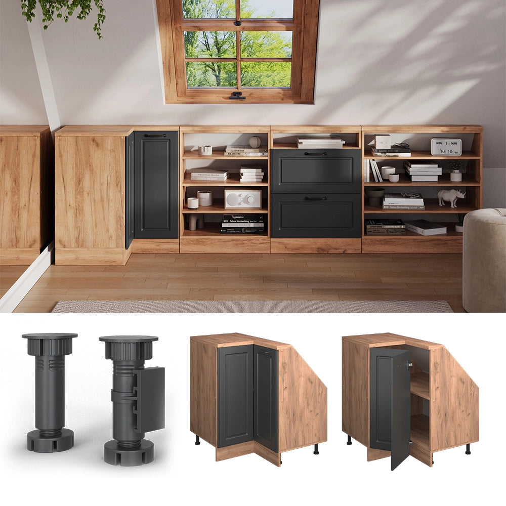Mobile sottotetto Mobile angolare Rion Antracite rustico/Rovere dorato 75.6 x 83.8 cm con 1 porta Vicco