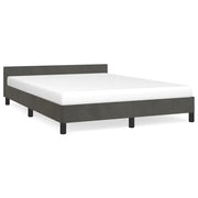 Letto matrimoniale | Letto per adulti | Giroletto senza Materasso Grigio Scuro 140x190 cm Velluto