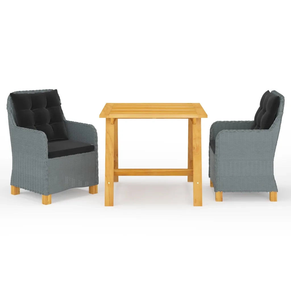 Set Mobili da Pranzo per Giardino 3 pz Grigio Chiaro cod mxl 36067