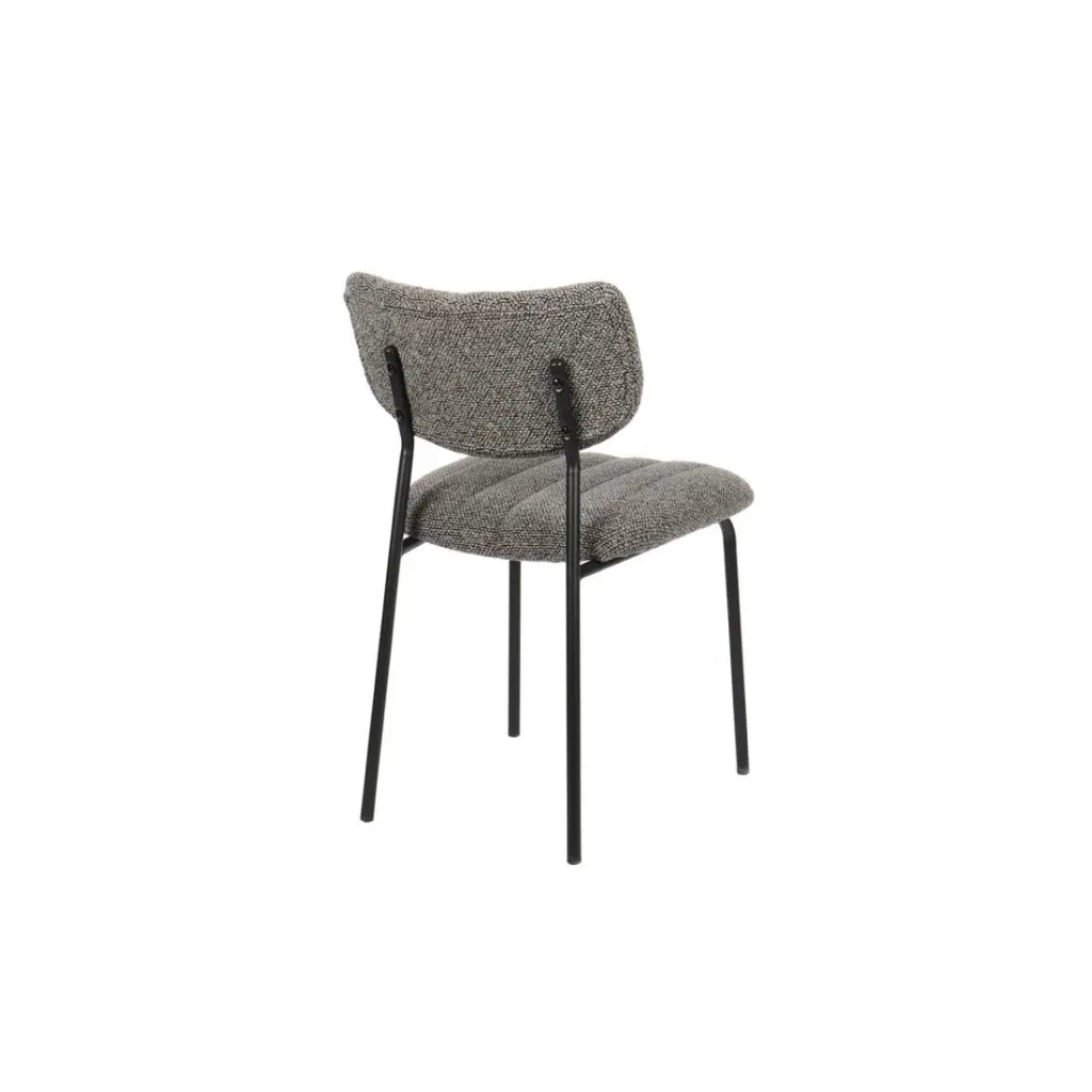 Set di 2 sedie NORAYA – Tessuto grigio scuro – Design compatto – Piedi in metallo – Eleganza contemporanea
