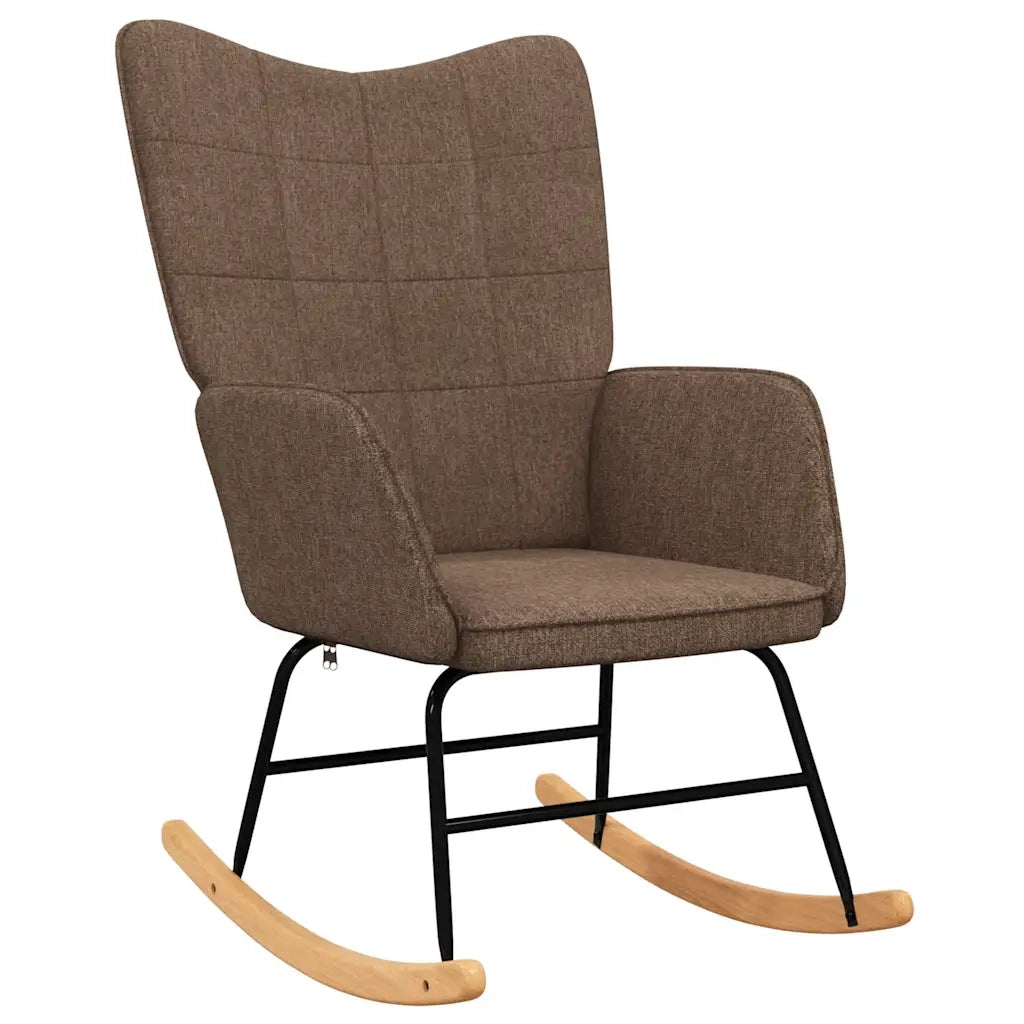 Sedia a Dondolo Marrone in Tessuto 328010