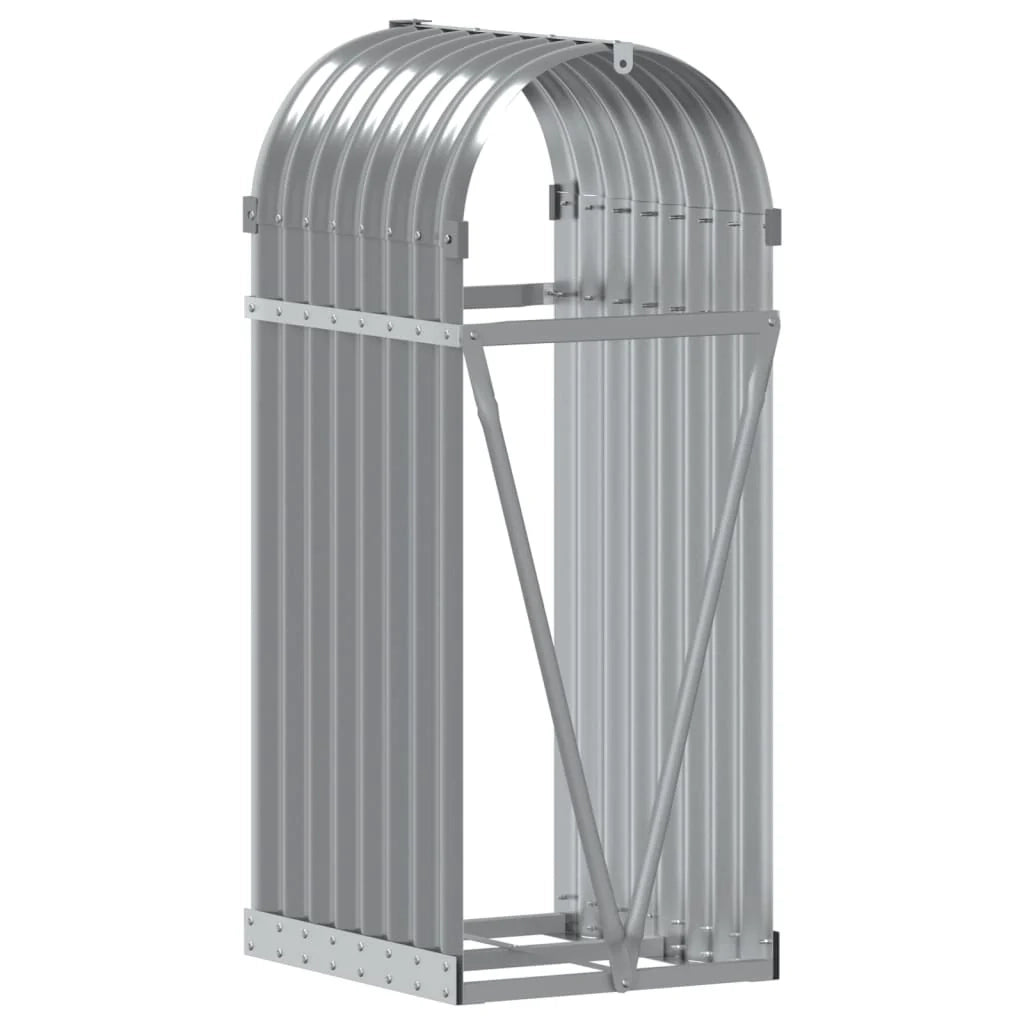 Portalegna chiaro 40 x 45 x 100 cm acciaio zincato grigio 02_0043817