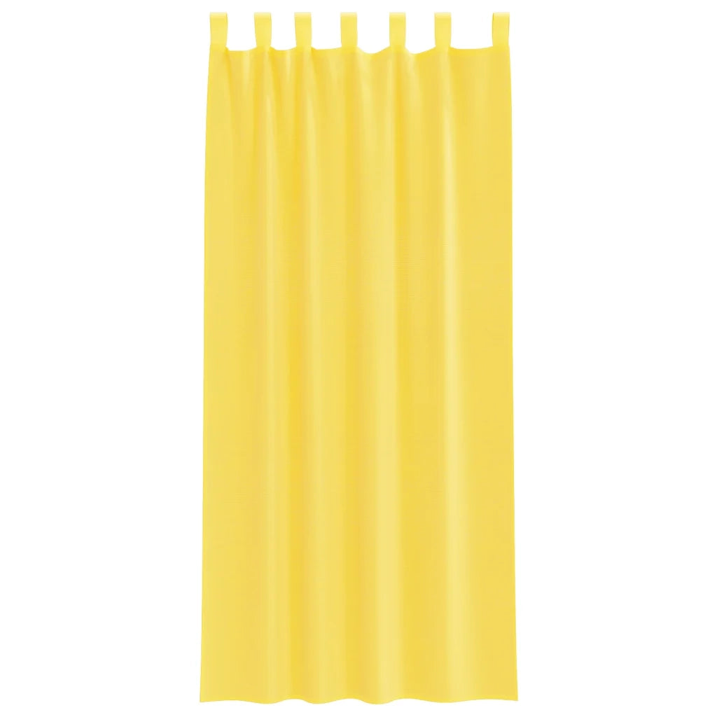 Tende in Voile con Passanti 2 pz Giallo 140x225 cm