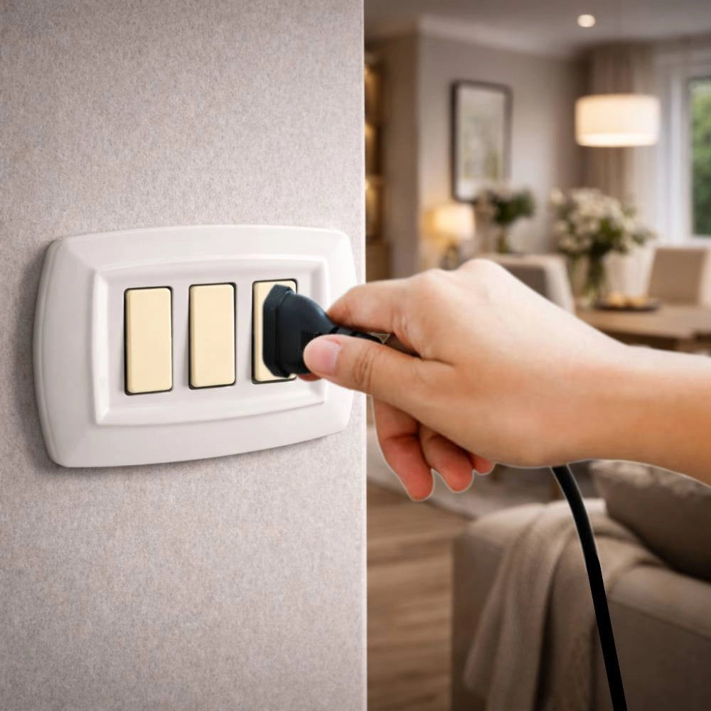 Placa elettrocanali tondò 3 posti bianca compatibile bticino