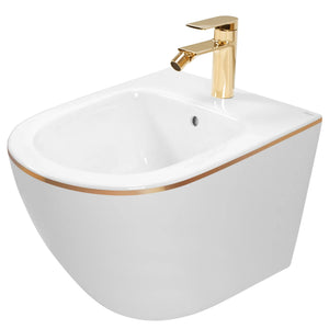 Bidet Sospeso Rea Carlo Mini White Gold Edge