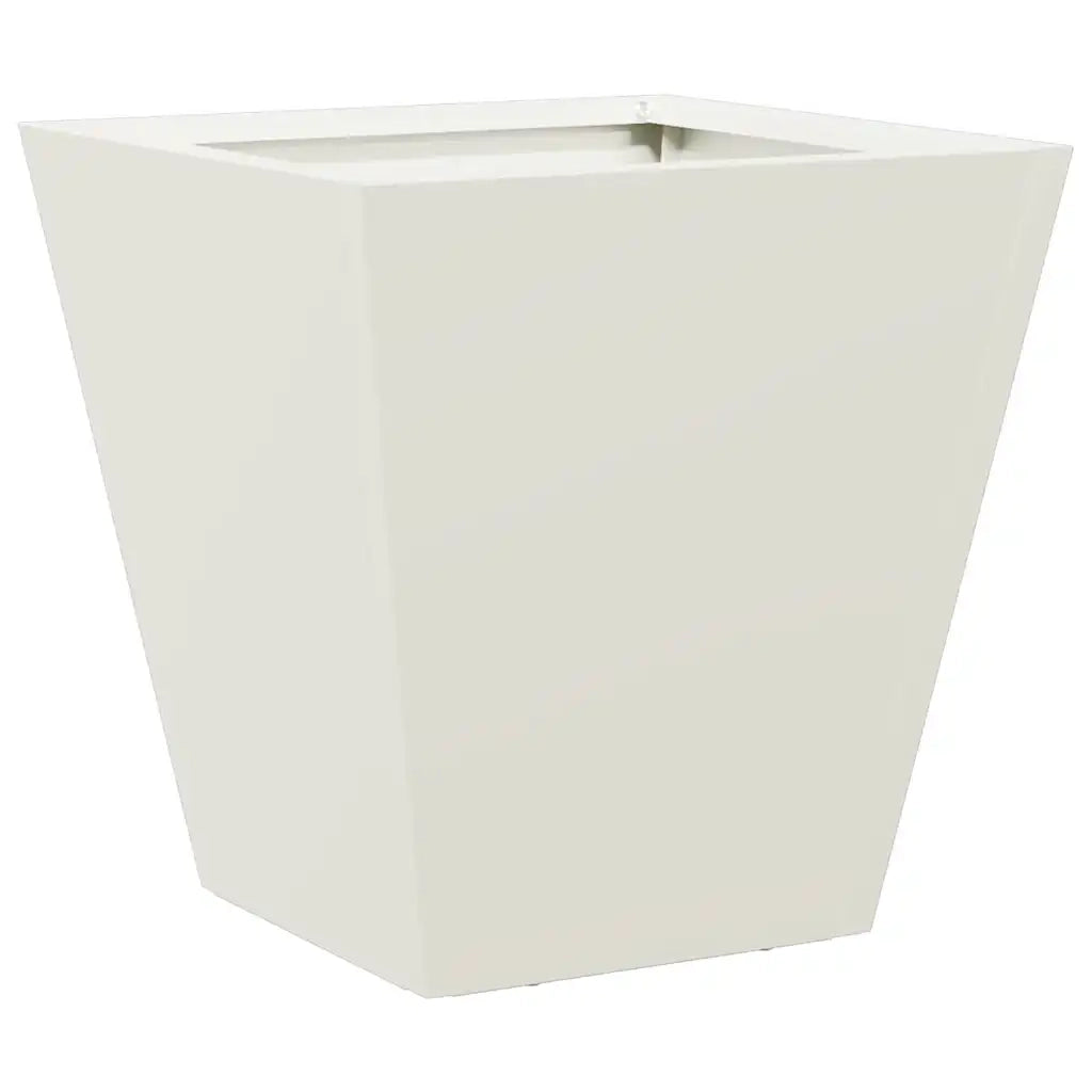 Fioriera da Giardino Bianca 30x30x30 cm in Acciaio 851040