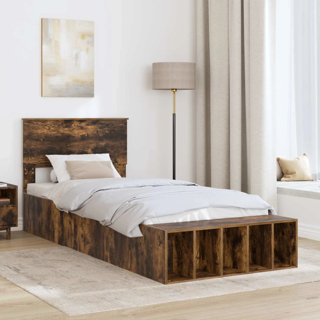 Struttura del letto Rovere fumé 90 x 190 cm Legno multistrato