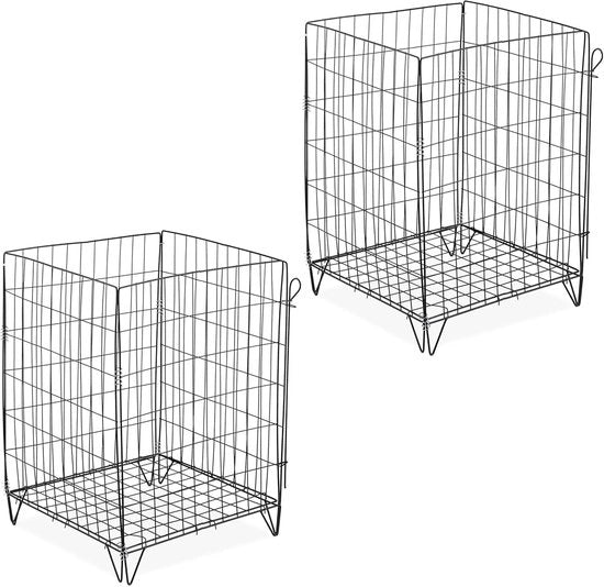 Set di compostaggio metallico da 2 pezzi - Base e piedi - Dimensioni: 68 x 46 x 46 cm - Per rifiuti di giardino - Compostatore in acciaio nero