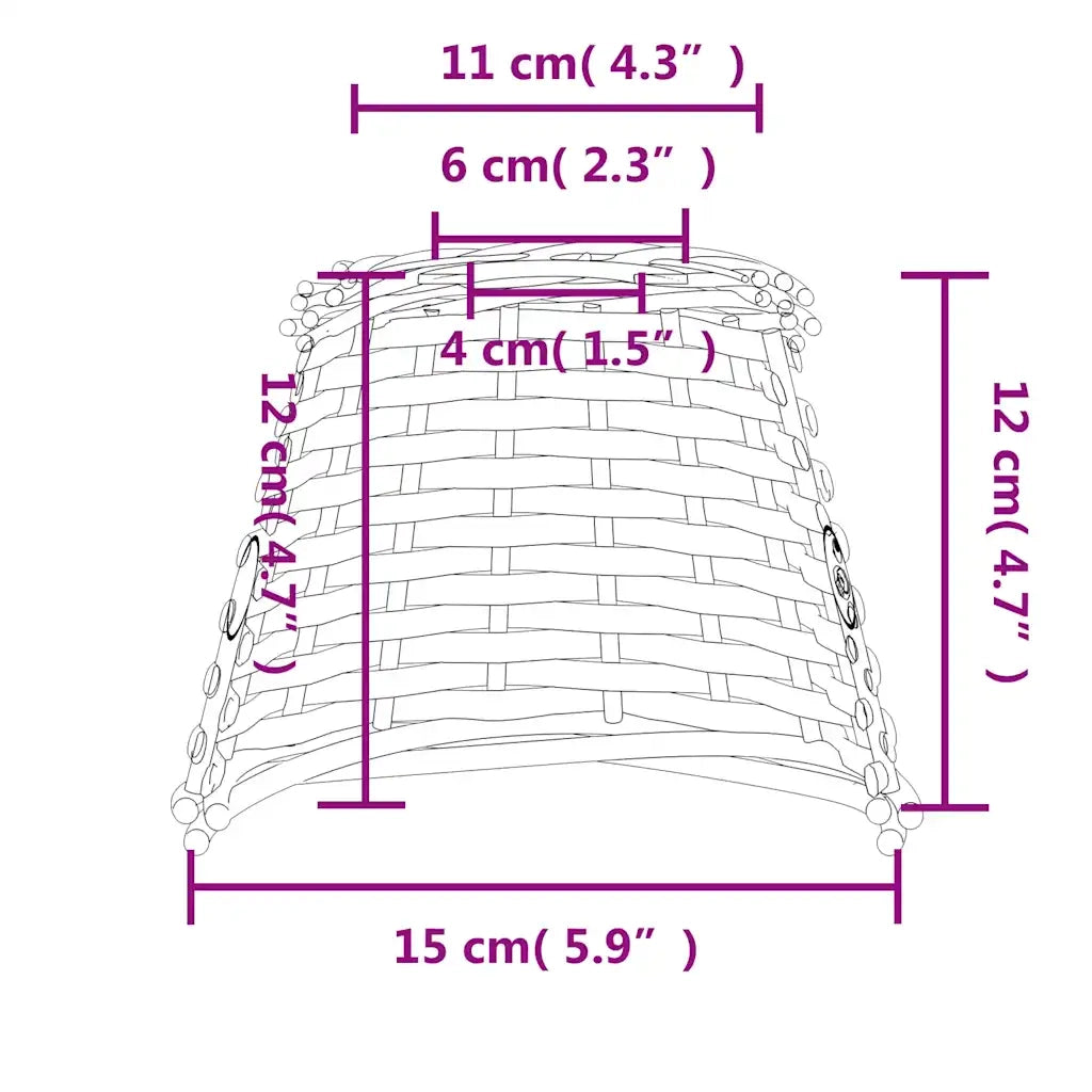 Paralume da Soffitto Bianco ?15x12 cm in Vimini CFW1773372