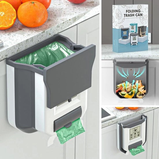Cassa di Rifiuto Opvougbile con Coperchio - Lavello da Cucina Ospedaliero - Utilizzabile in Camping/Auto/Bagno/Studio/Camera