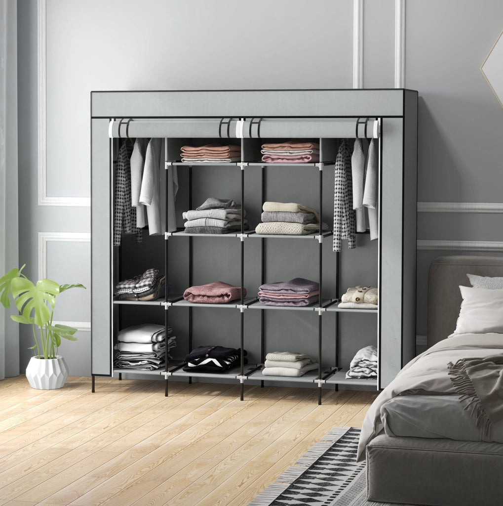 ARMADIO PORTATILE 166x42,5x169,5 cm Grigio Scuro in acciaio