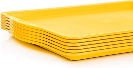 Piatti di servizio da 6 pezzi in plastica rigida gialla 

Specifica tecnica: 
- Materiale: plastica rigida
- Capacità: 6 pezzi
- Colore: giallo