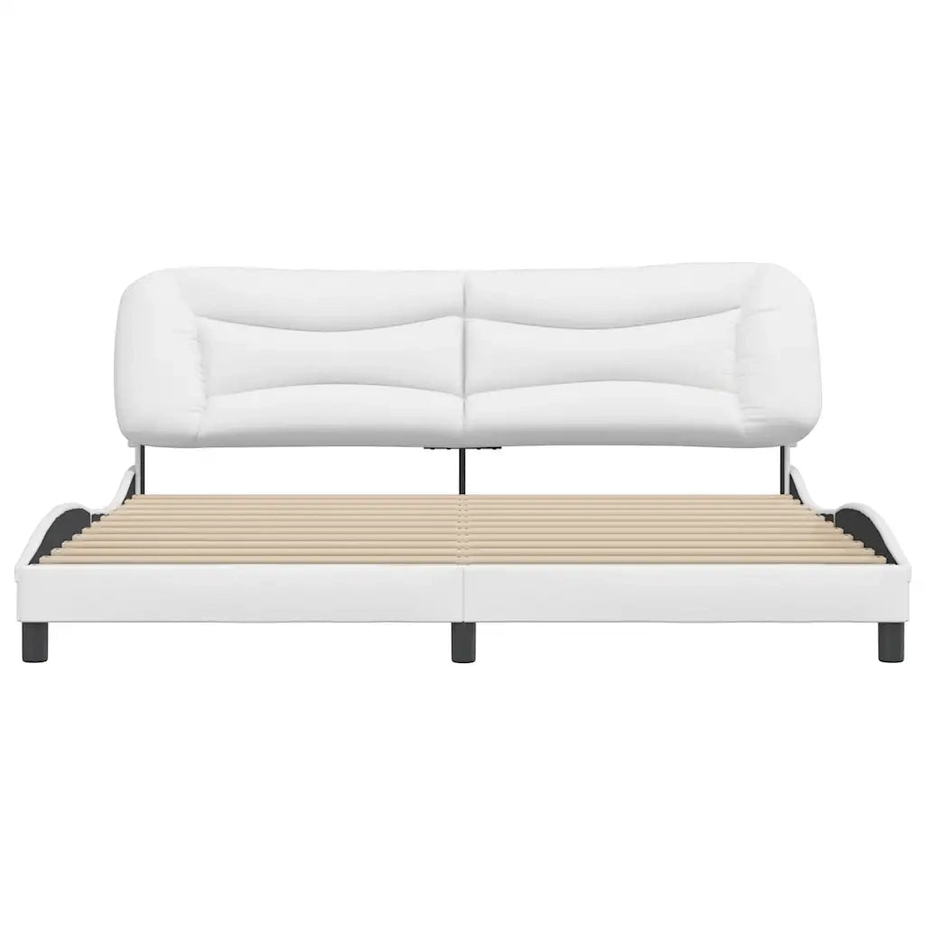 Giroletto con Testiera Bianco 200x200 cm in Similpelle