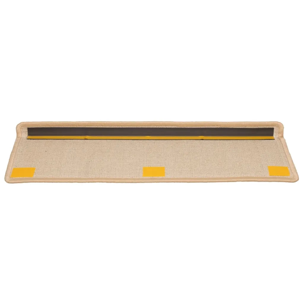 Tappetini per scale 15 pz 65x21x4 cm Crema Bordo rettangolare 134579