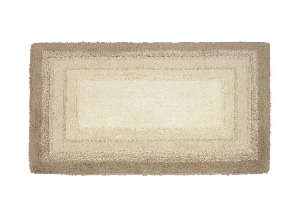 Tappeto Bagno Rettangolare In Spugna Morbida Antiscivolo Degradè Naturale - 50x80 - Naturale