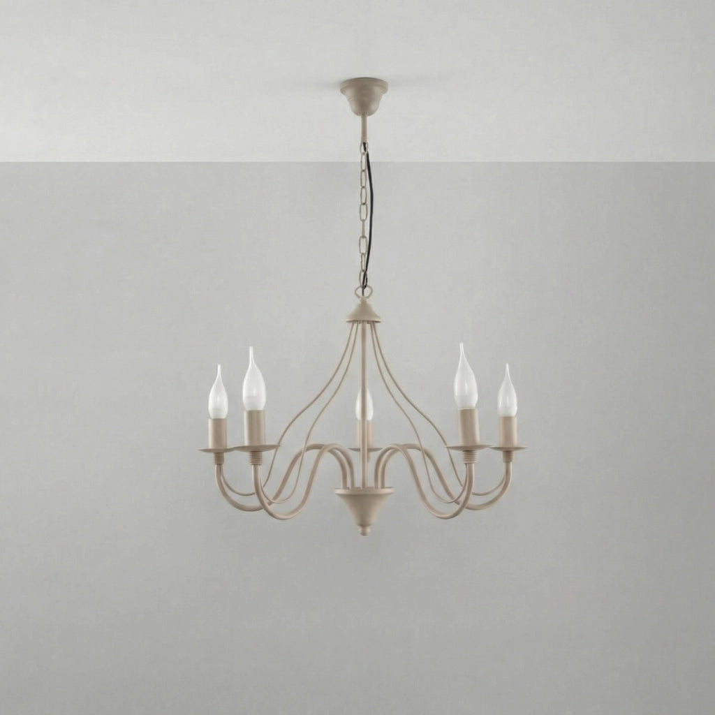 Lampadario sospeso a candela taupe 5xE14 VICTORIA Pure Lume