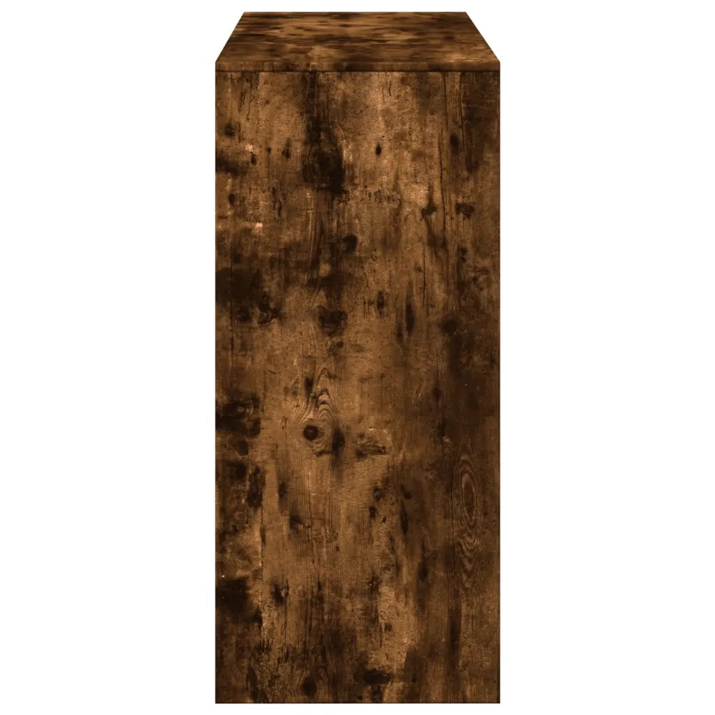 Tavolo Bar con Ripiano Rovere Fumo 124x46x103,5 cm Multistrato 854395