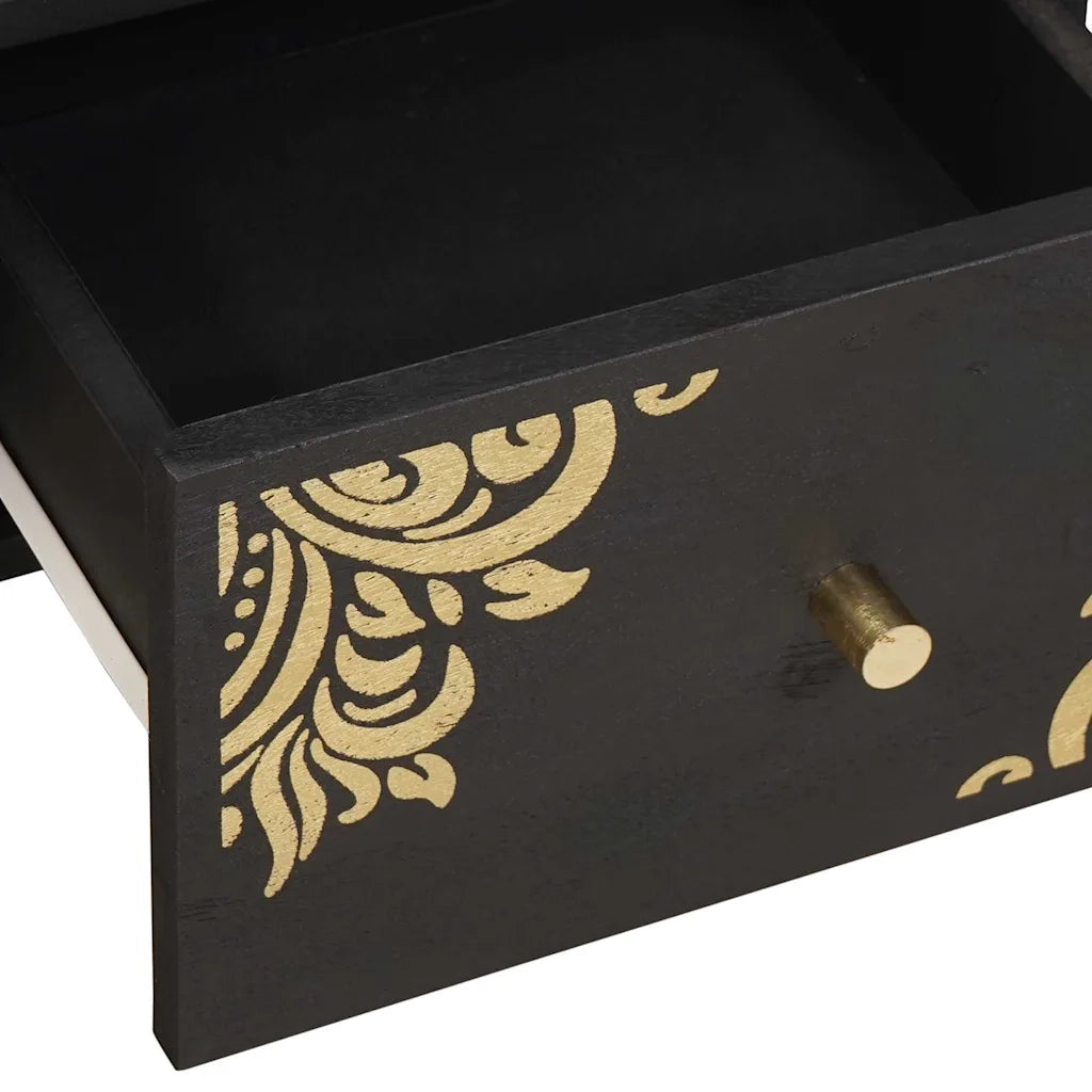Mobile TV Nero 70 x 33 x 46 cm Legno di mango massello 4018809