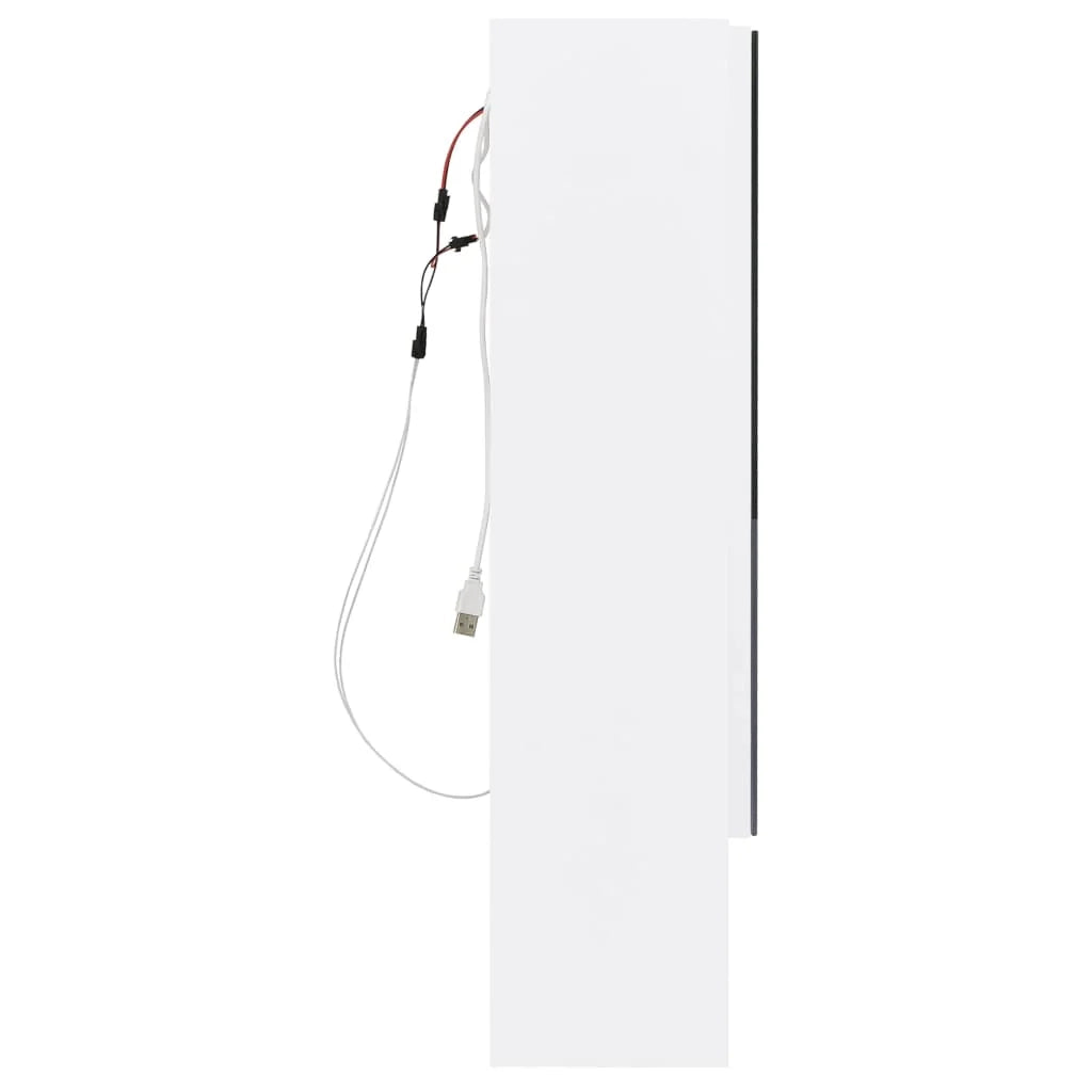 Mobiletto a specchio da bagno a LED 80 x 15 x 60 cm MDF bianco 02_0006728