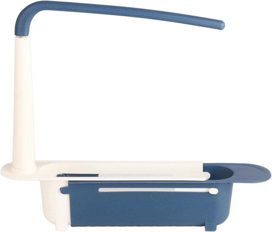 Scaffale Telescopico per Lavabo, Scaffale di Stoccaggio per Lavabo Supporto di Lunghezza Regolabile in Libertà Ventilazione Draining per Cucina per Casa (Azzurro)