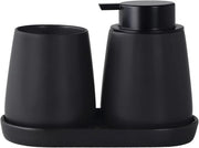 Set di 3 Accessori Bagno - Dispensatore di Sapone, Ospite per Spazzola da Denti e Lavello - Per Mobili Bagno
