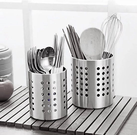 Organizzatore di Cucina in Acciaio Inossidabile per Utensili da Cucina, Cassetto per Utensili da Cucina in Acciaio Inossidabile, Organizzatore di Utensili da Cucina per Spazi di Cucina Rettangolare, 17*11cm + 12*14cm