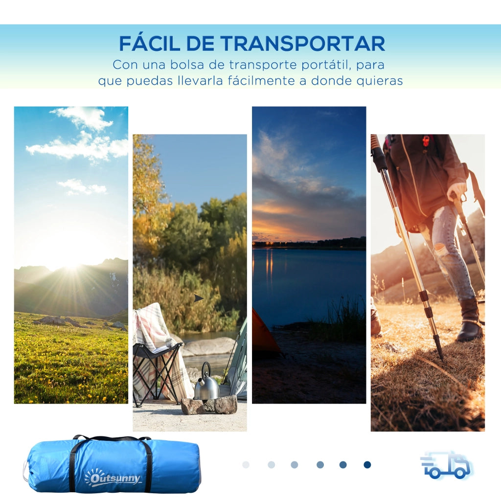 Tenda da Campeggio 4-6 Persone 2 Camere ¨C Zephmum ¨C 430x230x170 cm Blu e Bianco