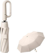 Paraplu golf opvougbare con 10 baleini, automatico apertura e chiusura, leggero e trasportabile, protezione contro sole/pioggia, 99% protezione UV, UPF 50, design con cerniera per uomo/donna
