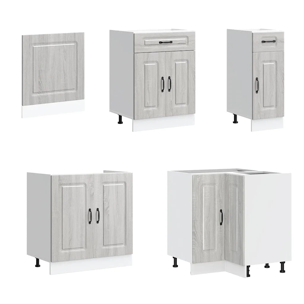 Set Mobili da Cucina 11 pz Kalmar Grigio Sonoma in Truciolato
