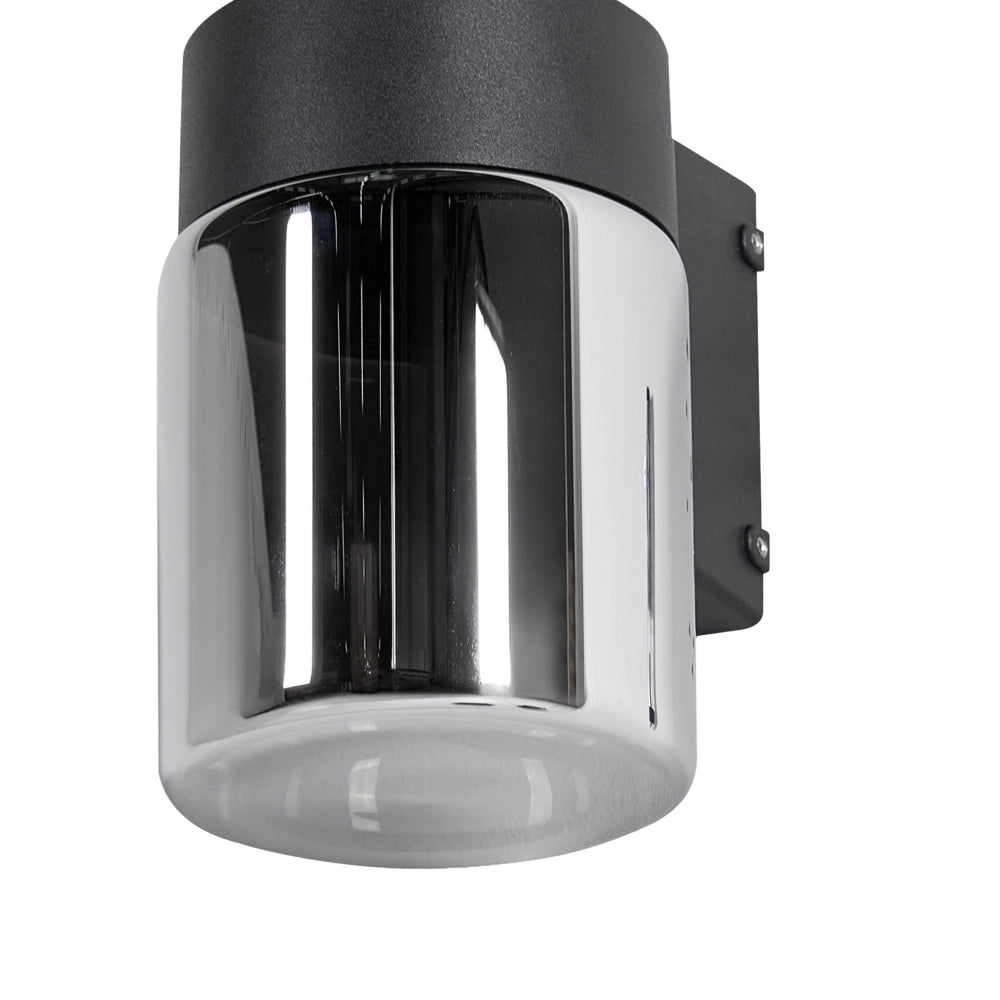 Set di 2 Lampade LED da Parete per Esterni in Alluminio Nero 16 cm Design Moderno